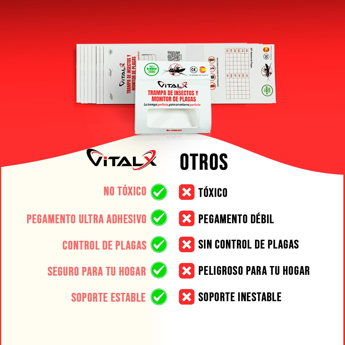 SÚPER Pack de 51 Piezas TRAMPAS CUCARACHAS + Olor a Cereza | Trampa ULTRADHESIVA | Anti Cucarachas | Lo Mejor para Eliminar Cucarachas | Trampa Insectos Profesional | Anti Insectos