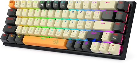 Redragon 60% Mechanical Gaming Keyboard, Wired Office RGB Keyboard with Arrow Keys, Programmable Macro, Red Switches for Windows Mac PC Laptop,