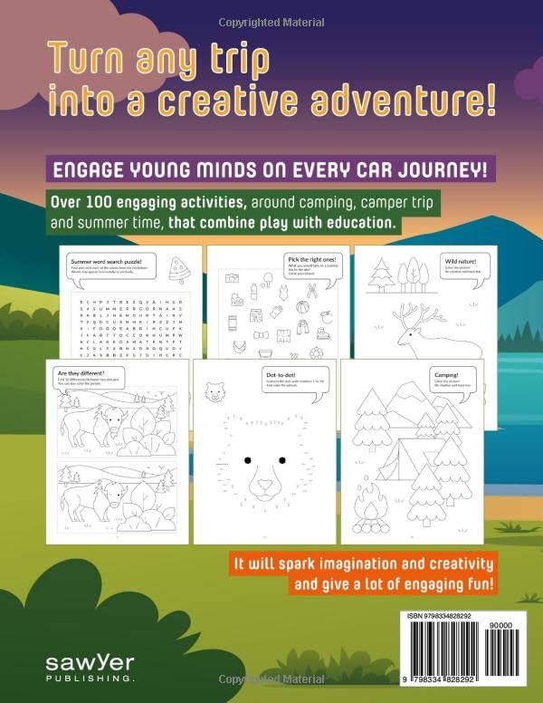 CAMPER ACTIVITY BOOK for Kids ages 6-8: Hours of Fun | Puzzles, Colouring Activities, Games for Boys & Girls | Travel, Camping, RV, Campsite | Enjoy ... Vacation | Perfect Gift (Best Summer Travel) image 3