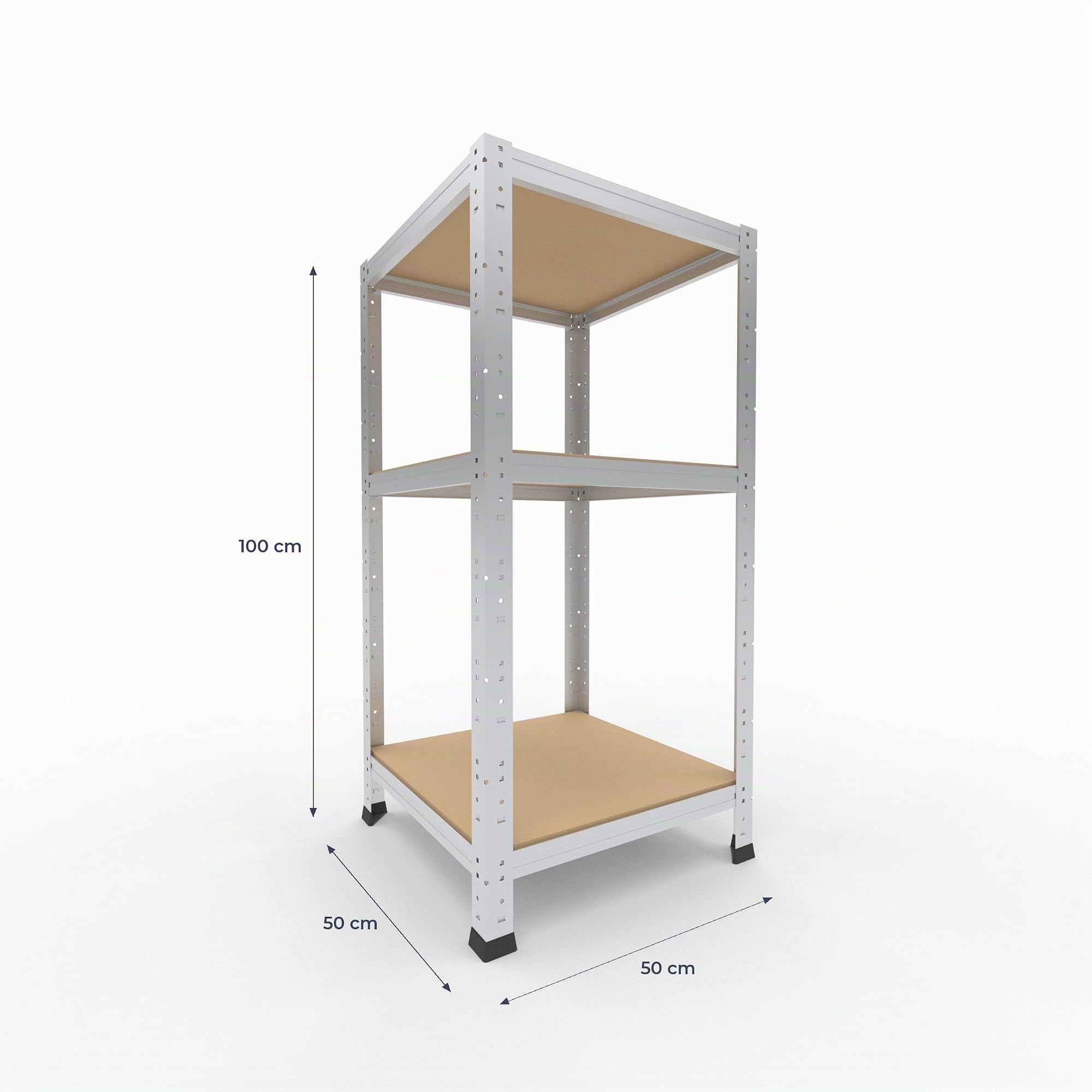 shelfplaza® 100x50x50cm Home Schwerlastregal verzinkt/Metallregal mit 3 Böden/Kellerregal Metall, Garagenregal, Werkstattregal oder Regal Lagerregal/Steckregal Metall mit 175kg Tragkraft