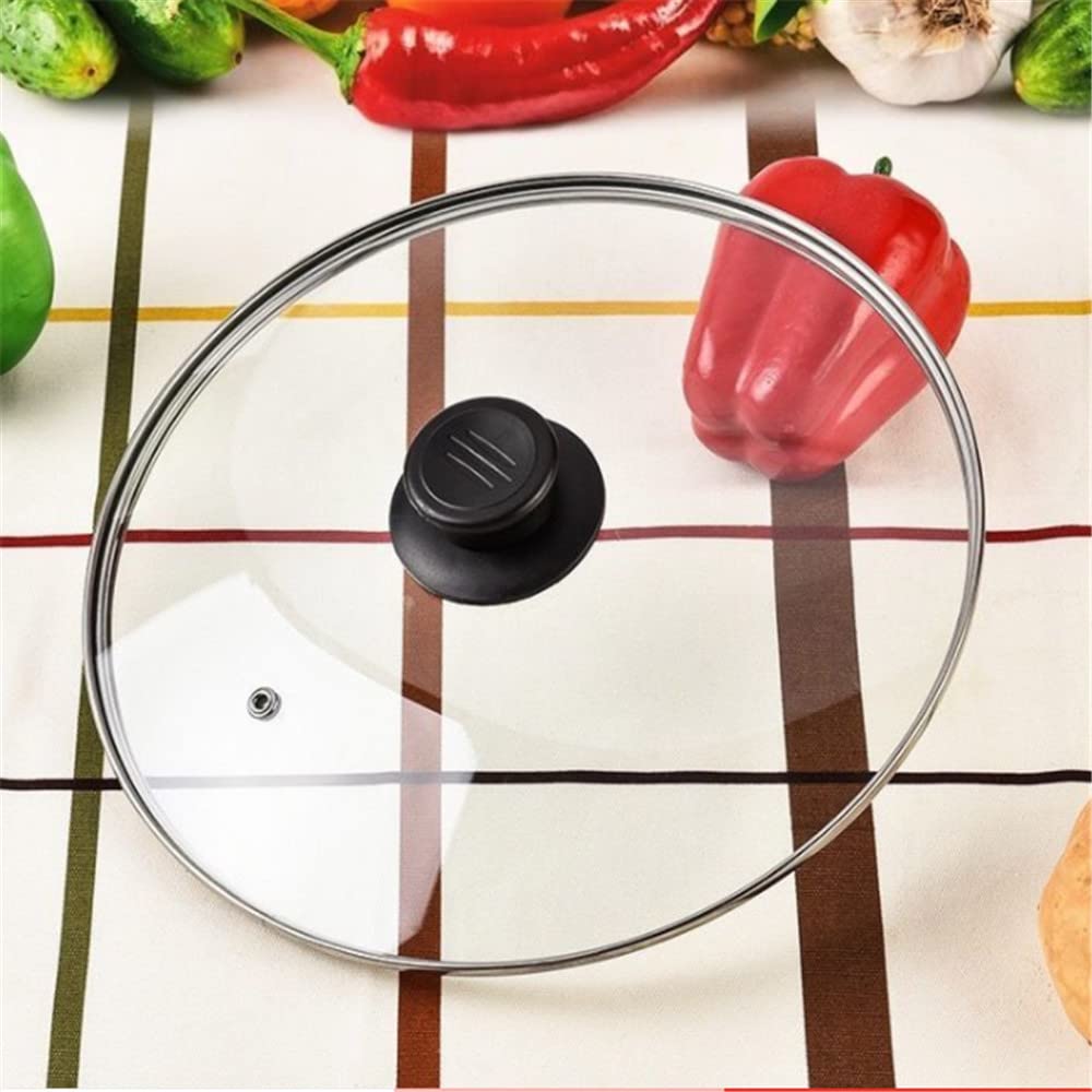 Coperchi Pentole, Coperchio Padella Pantaloni fritte coperchio 38 cm con in vetro maniglia pentola friggere wok pandola in acciaio inox padella(24cm)