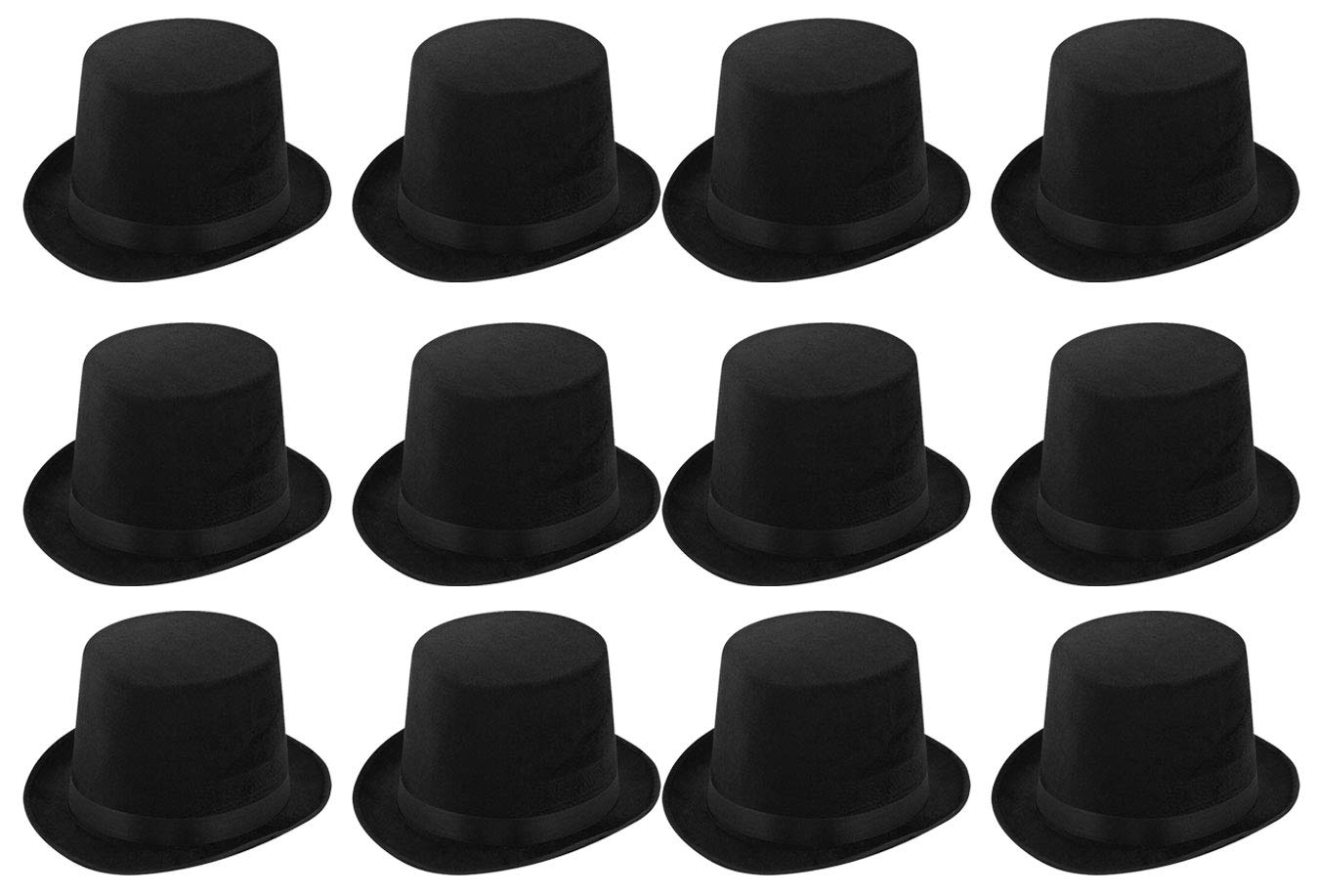 Adults Black Lincoln Top Hat Magician Victorian Gangster Style Fancy Dress Hat (12)