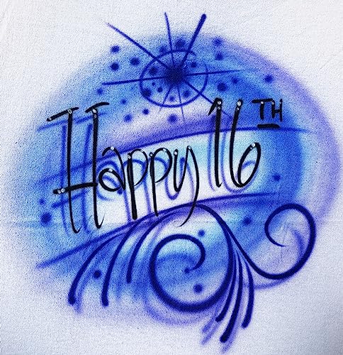 Airbrush Blue & Purple Swirls Name Design T Shirt3