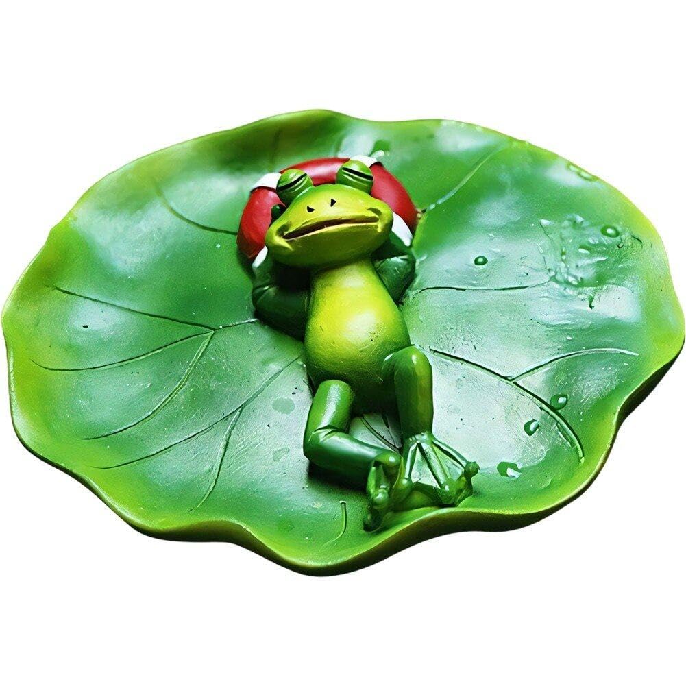 Grenouille flottante résine artisanat statue de jardin ornement miniature