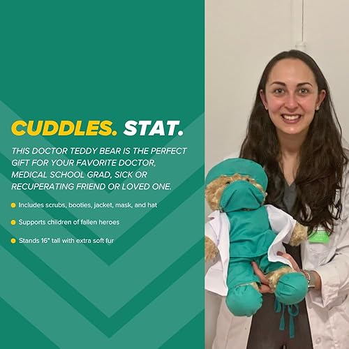 Miniatura 3 de ZZZ Bears Doctor Cuddles Teddy Bear, regalo para niños y adultos en el hospital, estudiantes de medicina y héroes de la salud, oso Get-Well-Soon