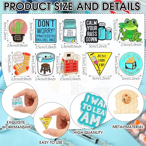 Giegxin 40 Pcs Funny Nurse Enamel Pins Nursing Medical Brooches for Backpacks Cute Novel Lapel Pins Bulk Humorous Nurse Badge Accessories for Paramedic Registered Doctor Healthcare Medical Gift2