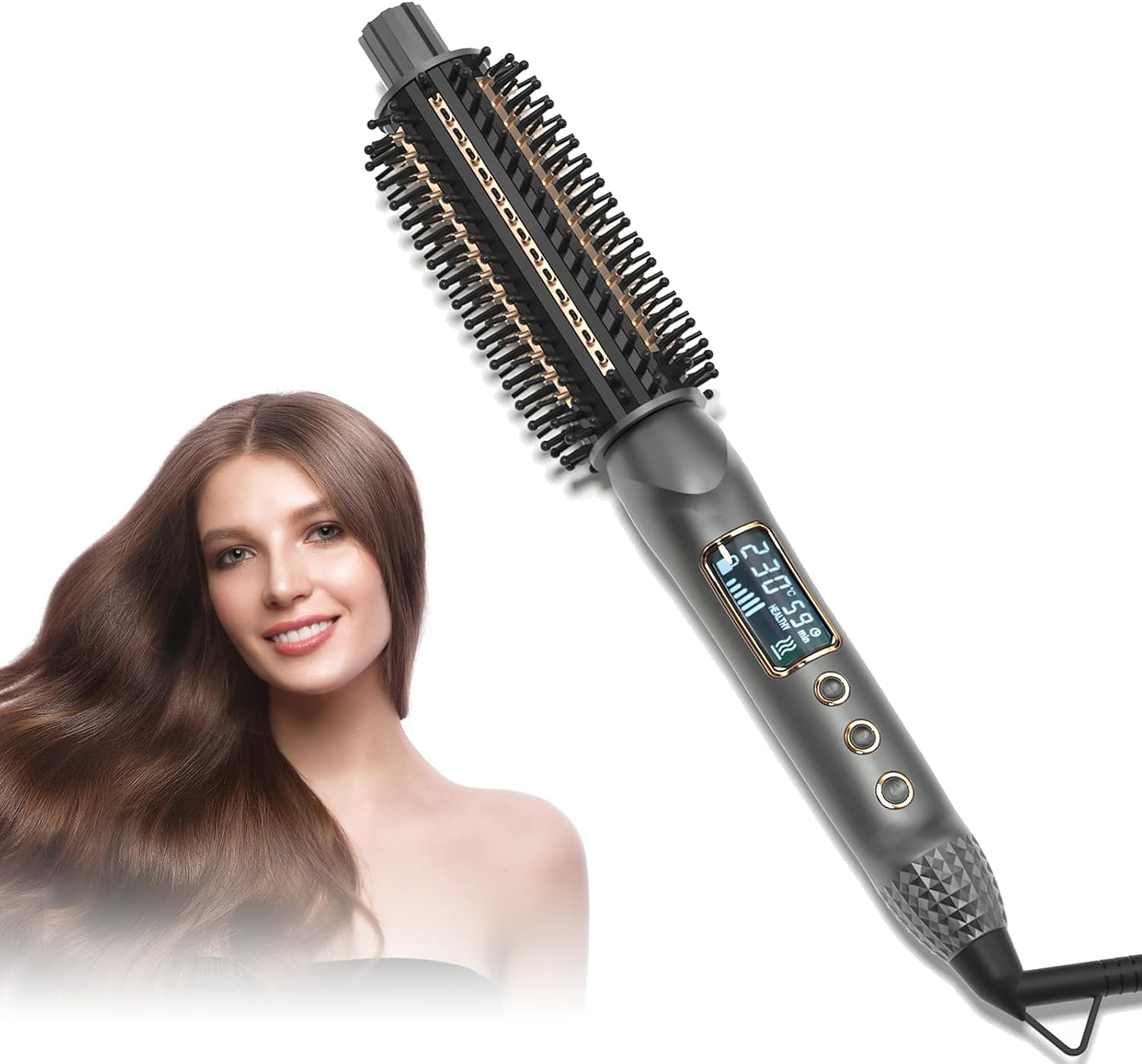 Hot Brush, Curling Tong, Thermal Brush, Curling Iron, Heated Hair Brush, Hair Curler for Long