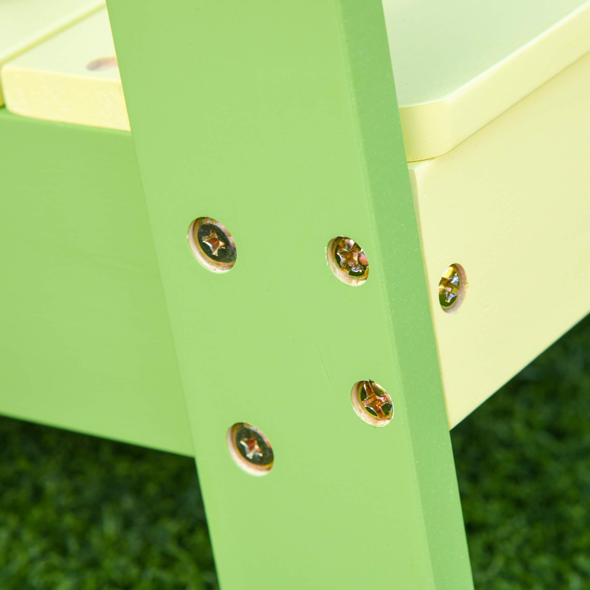 Outsunny Sedia per Bambini da Giardino Adirondack in Legno di Pino Verde
