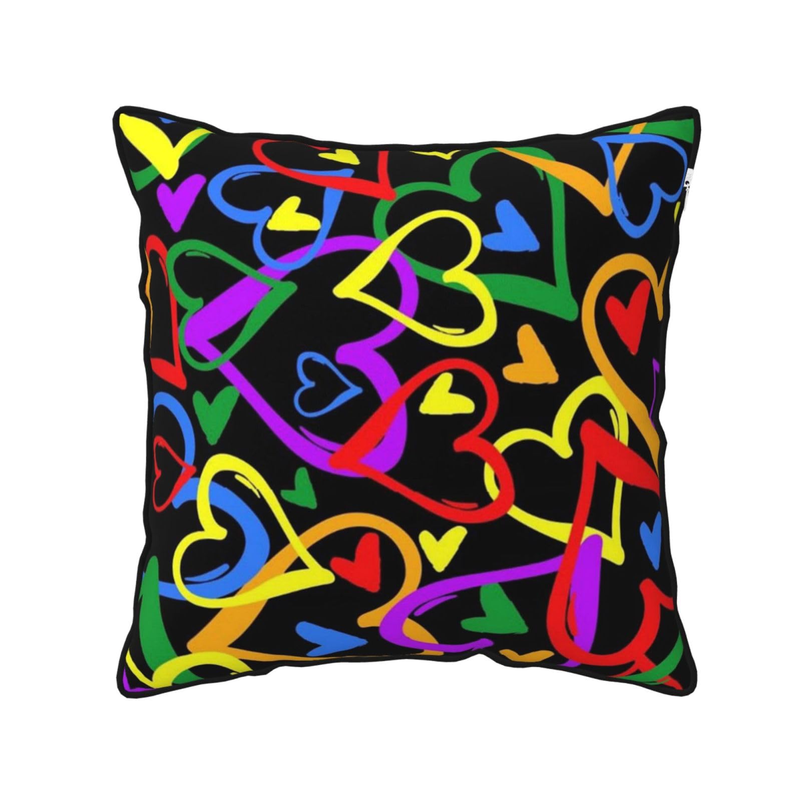 FZGGWYHL Gay Pride Rainbow printed Velvet Throw Pillow Cover Pillowcase