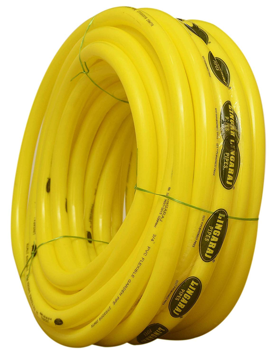 LINGARAJ PVC Flexible 0.75 Inch Hose Pipe Use for Garden Watering, Car/Bike Wash, Agricultural, Floor Clean, Pet Bath, Easy to Connect Gardening Water Pipes (Yellow, 10 m)