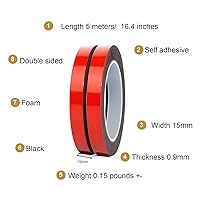 Vista 3 de Cinta de emblema de moldeo para automóvil, de doble cara, resistente, extremadamente fuerte, adhesiva, impermeable, resistente a la intemperie, tira