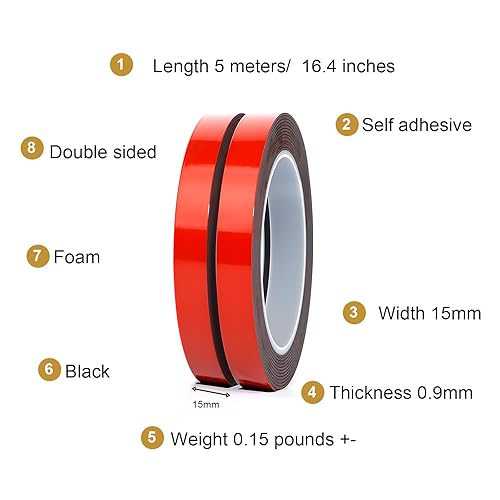 Miniatura 3 de Cinta de emblema de moldeo para automóvil, de doble cara, resistente, extremadamente fuerte, adhesiva, impermeable, resistente a la intemperie, tira