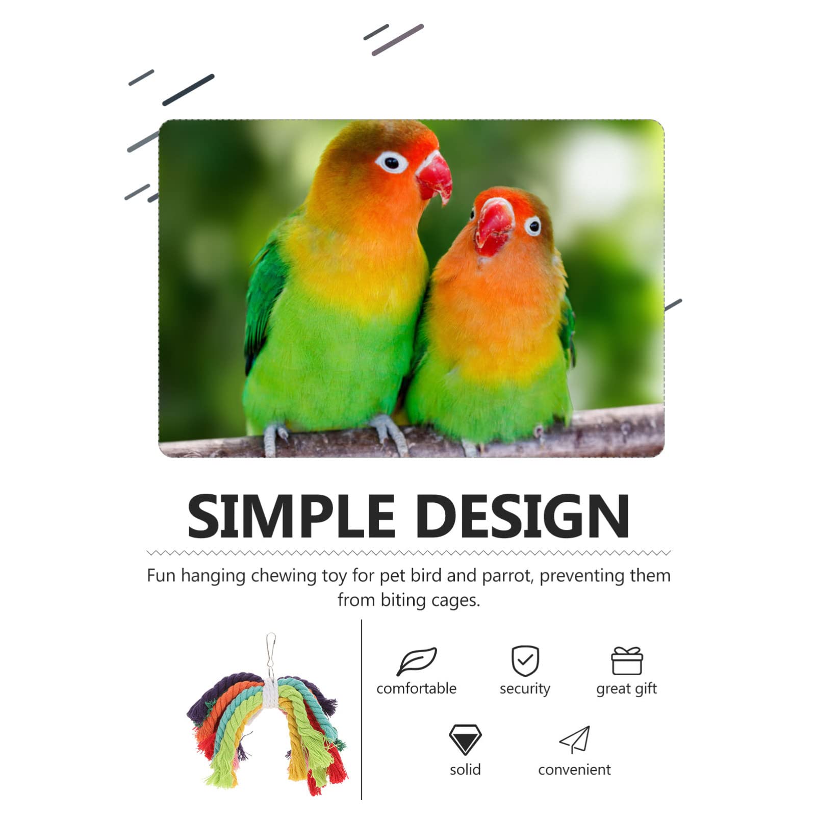 Housoutil 5pièces Jouet Coton pour Oiseaux Jouet à Mâcher pour Perroquets Parakeets Et Autres Oiseaux Domestiques Amusement Et Détente Assurés