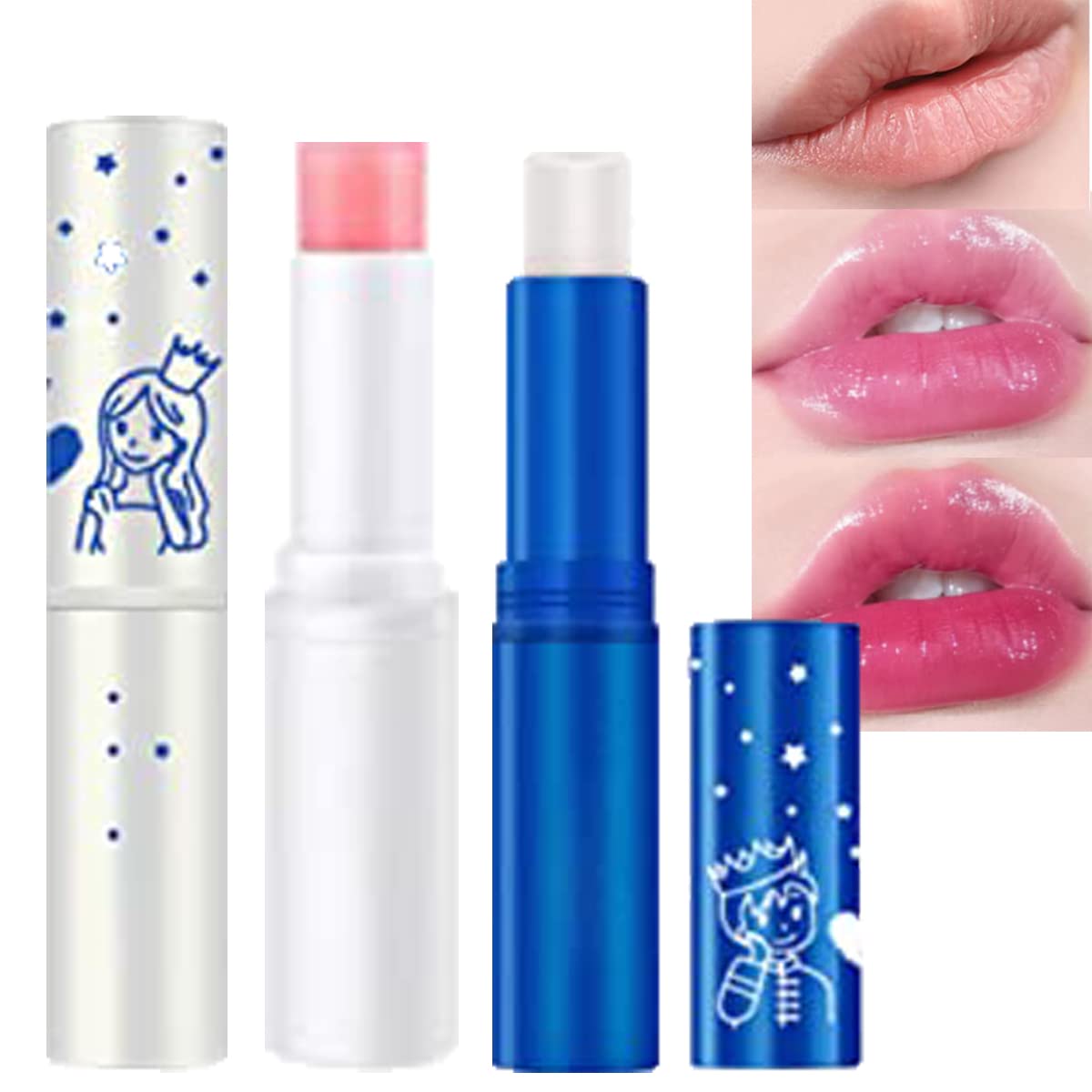 2 Pieces Lip Balm Moisturizing Color Changing Lipsticks