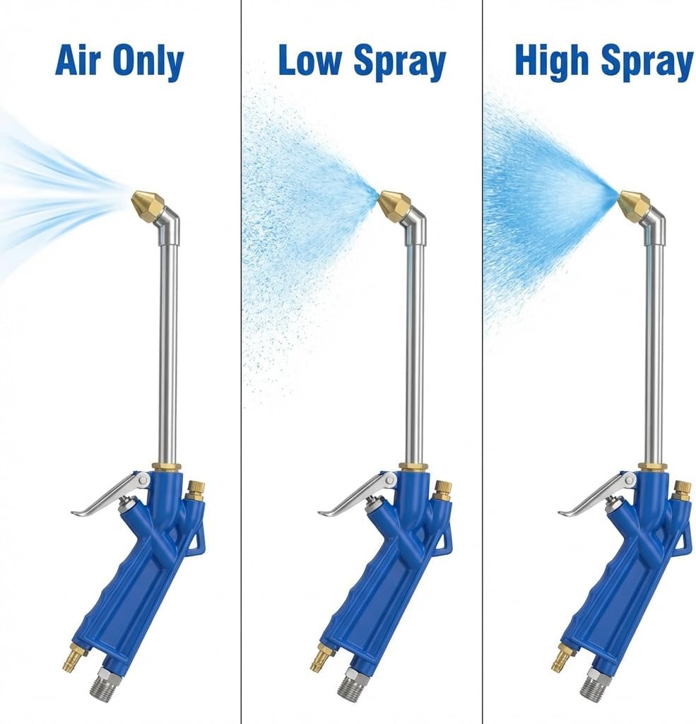 QWORK Air Blow Gun Pneumatic Engine Cleaning Gun with 4Ft Hose, Cleaning Degreaser Sprayer Tool