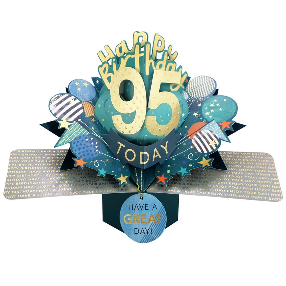 95 Today Happy 95th Birthday Pop-Up Greeting Card Love Kate's Pop Up Cards Him Design POP237MC95 โ image 1