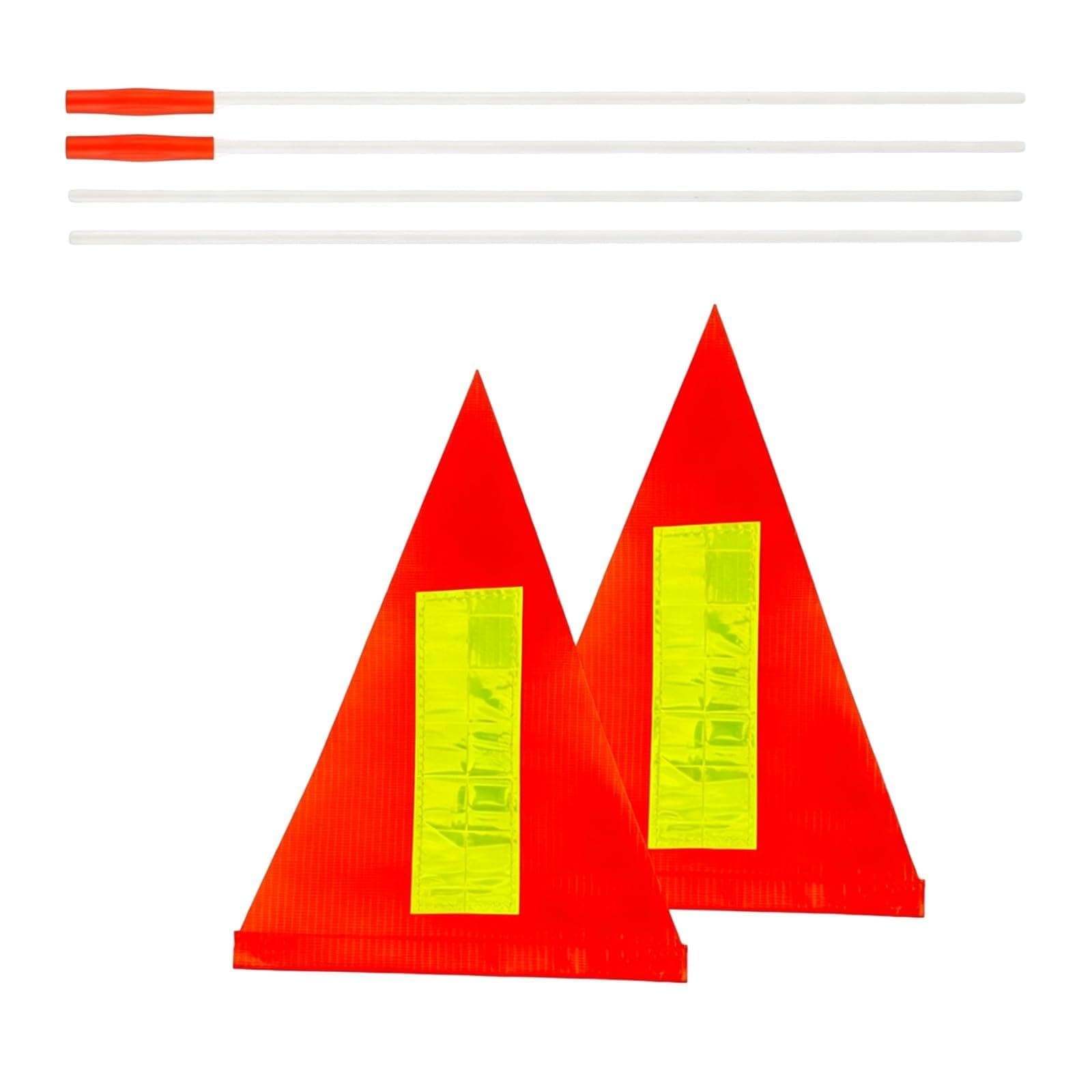 Ljmyy Pack Of 2 Waterproof PVC Warning Flags For Outdoor Construction Event And Traffics Control With High Visibility