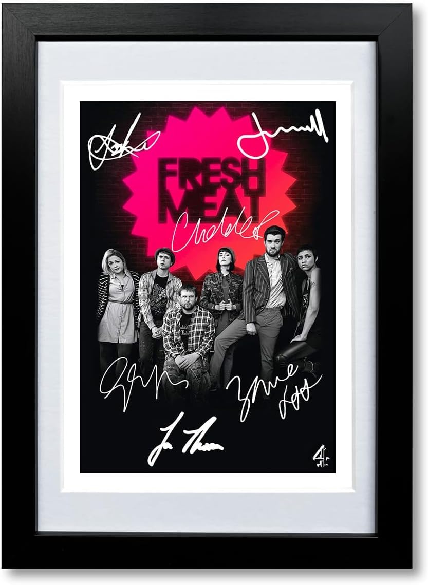 Mounted Gifts Trading A4 Poster Only Fresh Meat Cast Signed Autograph Autographed A4 Poster Photo Print Photograph Picture Tv Show Series Season Framed Dvd Boxset Gift (A4 Poster Only)