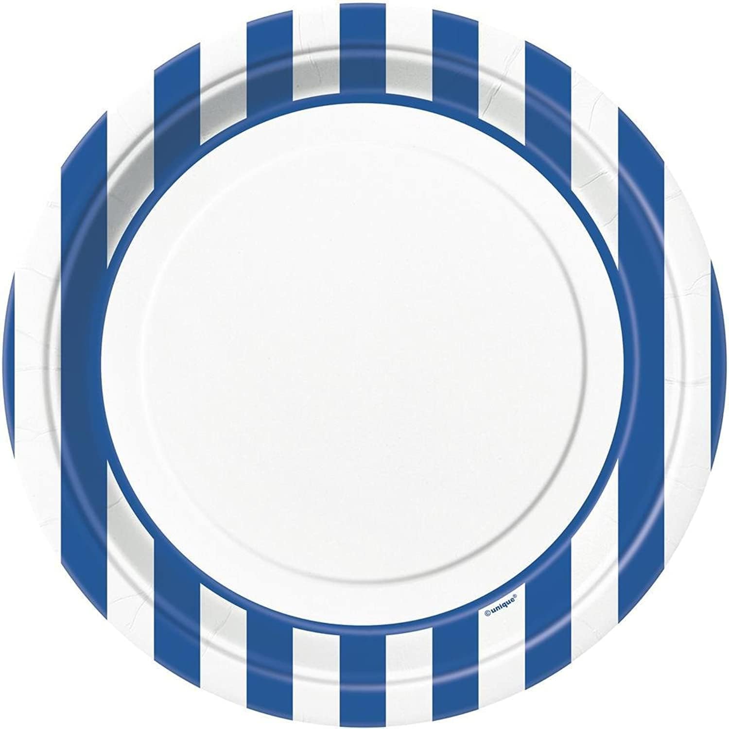unique party Royal Blue Striped Plates 9"