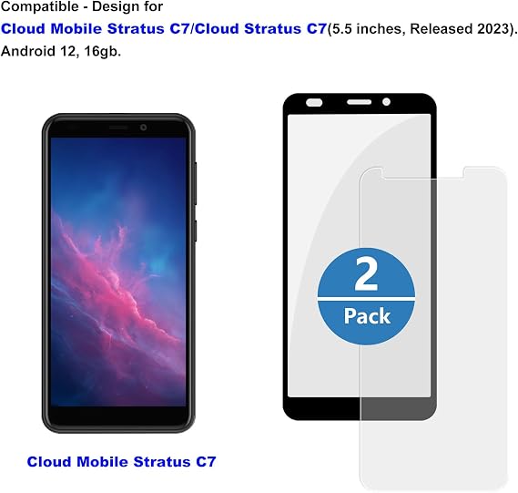 Ailiber for Cloud Mobile Stratus C7 9H Tempered Glass Screen Protector