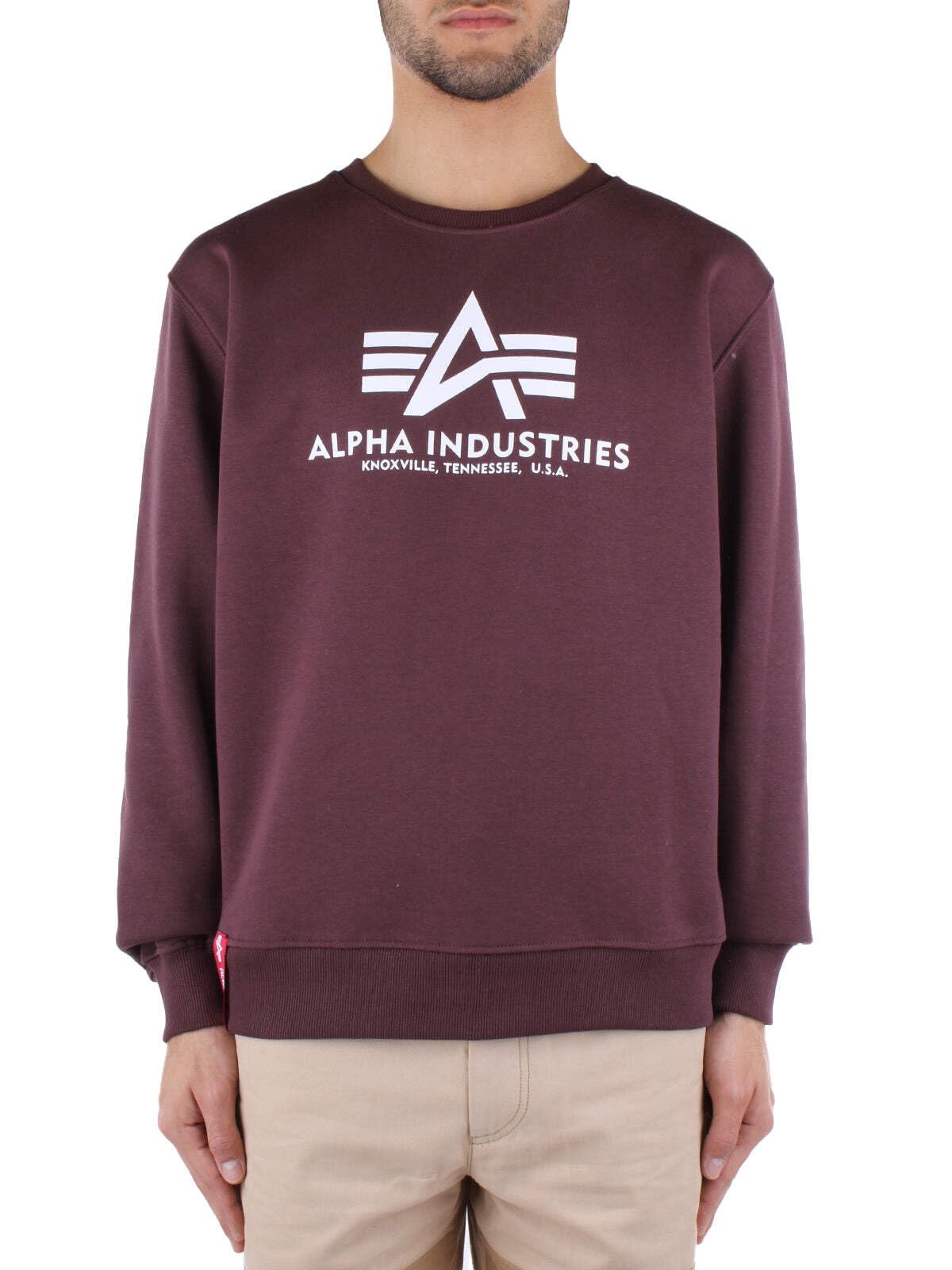 Alpha Industries Basic Sweater Sweatshirt für Herren Deep Maroon