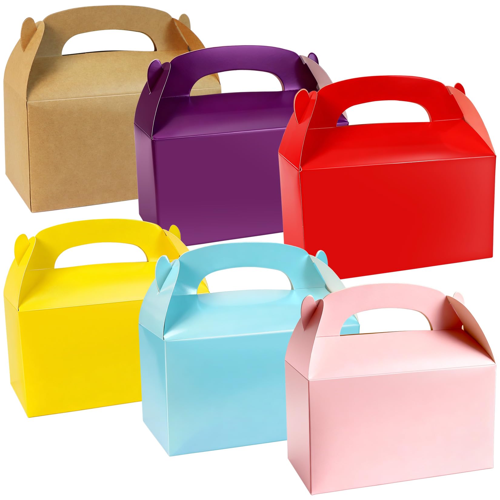 30 PCS Cardboard Boxes Party Food Boxes Cardboard Lunch Boxes Take Out Meal Boxes Birthday Wedding Party Favors Treats Carry Meal Food Cake Box (6 Colors)-image-43