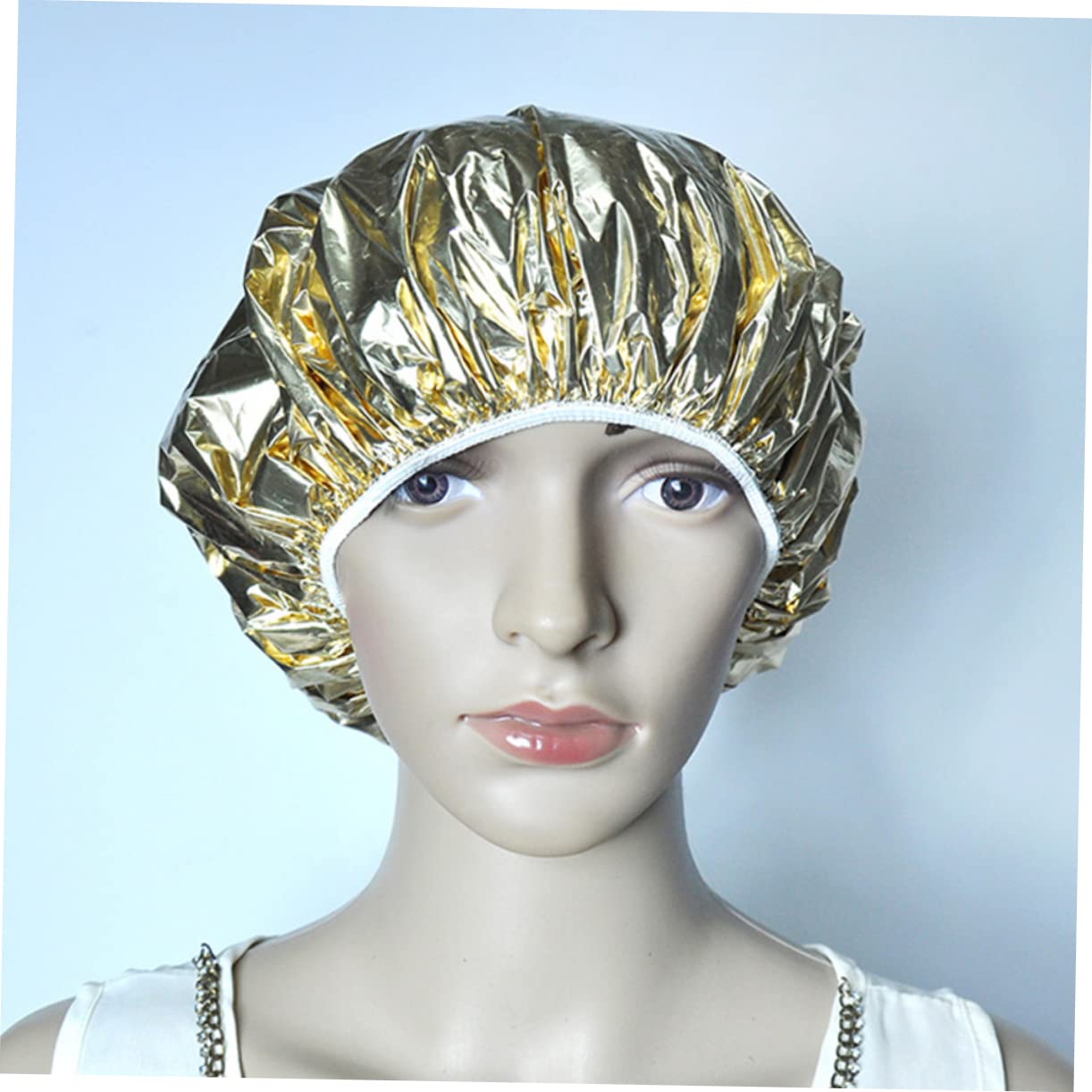 OSOLADY 5Pcs Hair Processing Hats Aluminium Foil Deep Conditioning Caps for Hair Treatments Elastic Rim Heat Retaining Design Professional Hair Coloring and Highlighting