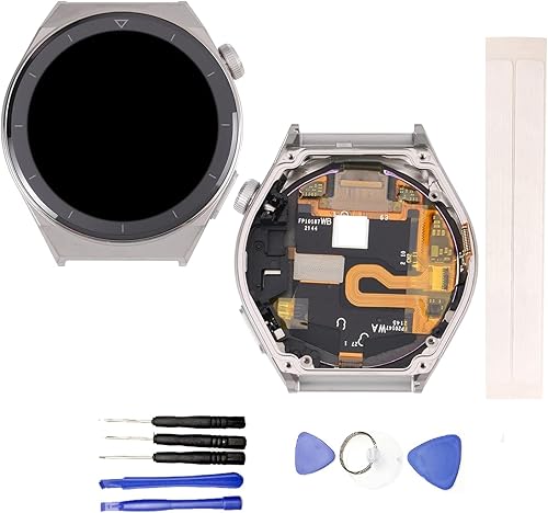 Jaytong LCD Replacement for Hua-wei Watch GT 3 Pro 46mm ODN-B19 LCD Display Touch Screen Assembly (with Frame)