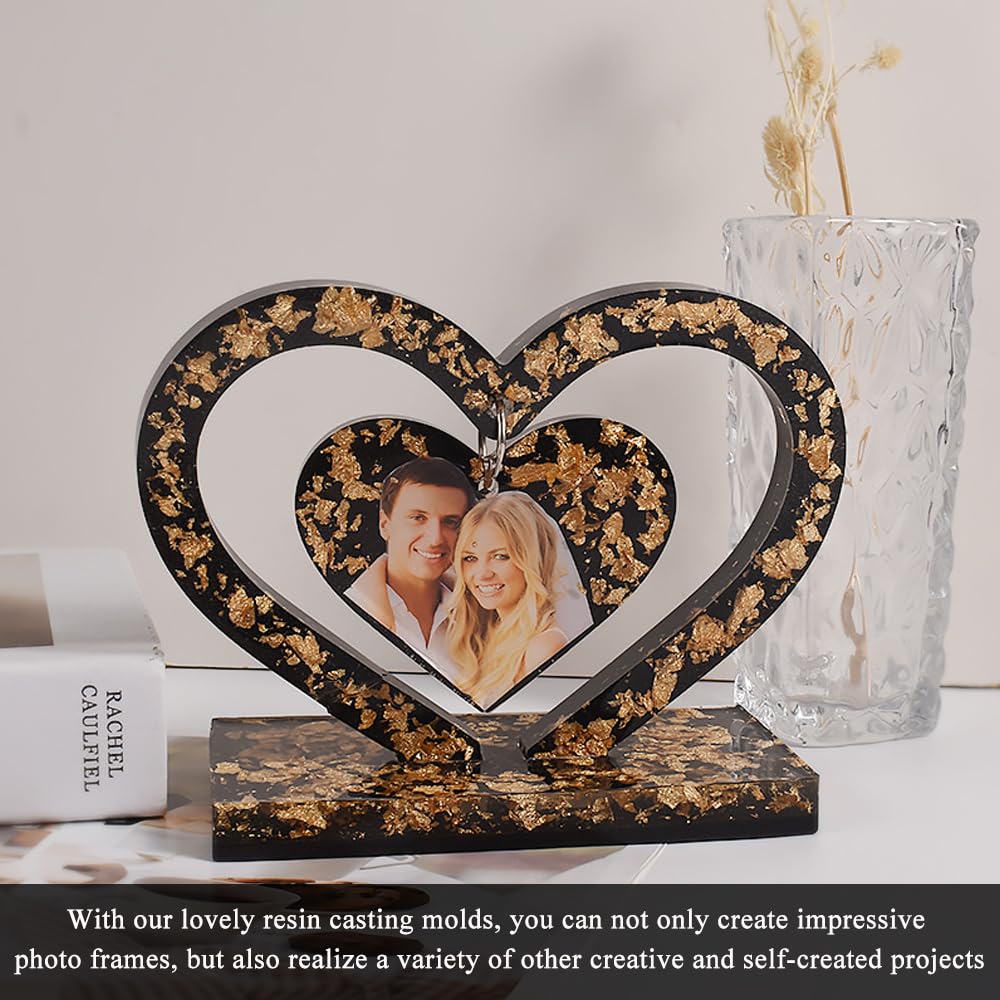 Harz Fotorahmen Silikonform Set - 4 Rechteck Formen Für Epoxid Guss 22cm