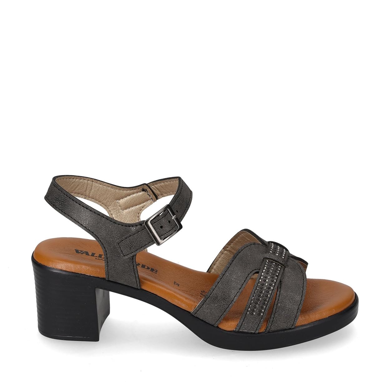 Valleverde 55452 Sandali Sportivi Donna Pelle Sintetica Tacco Grosso 6Cm Suola Gomma