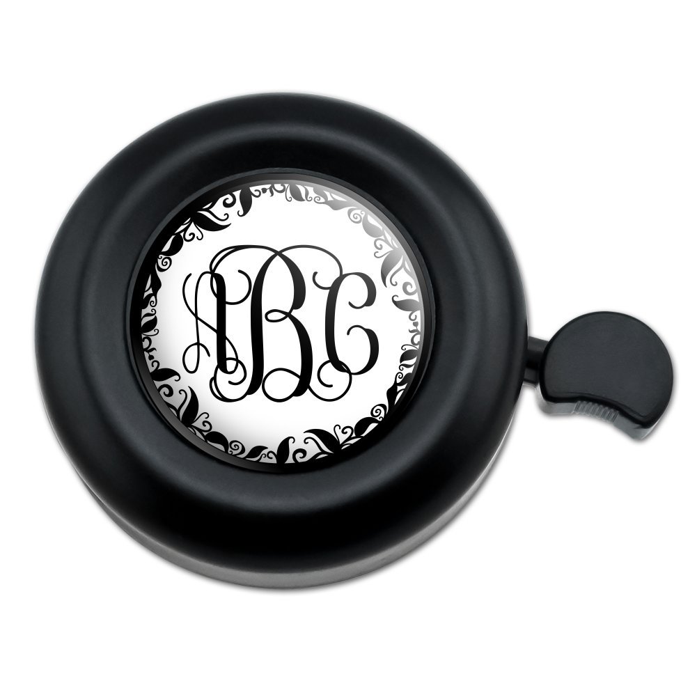 Graphics and More Personalized Custom Bicycle Handlebar Bike Bell - Monogram Fancy Font Vine Outline