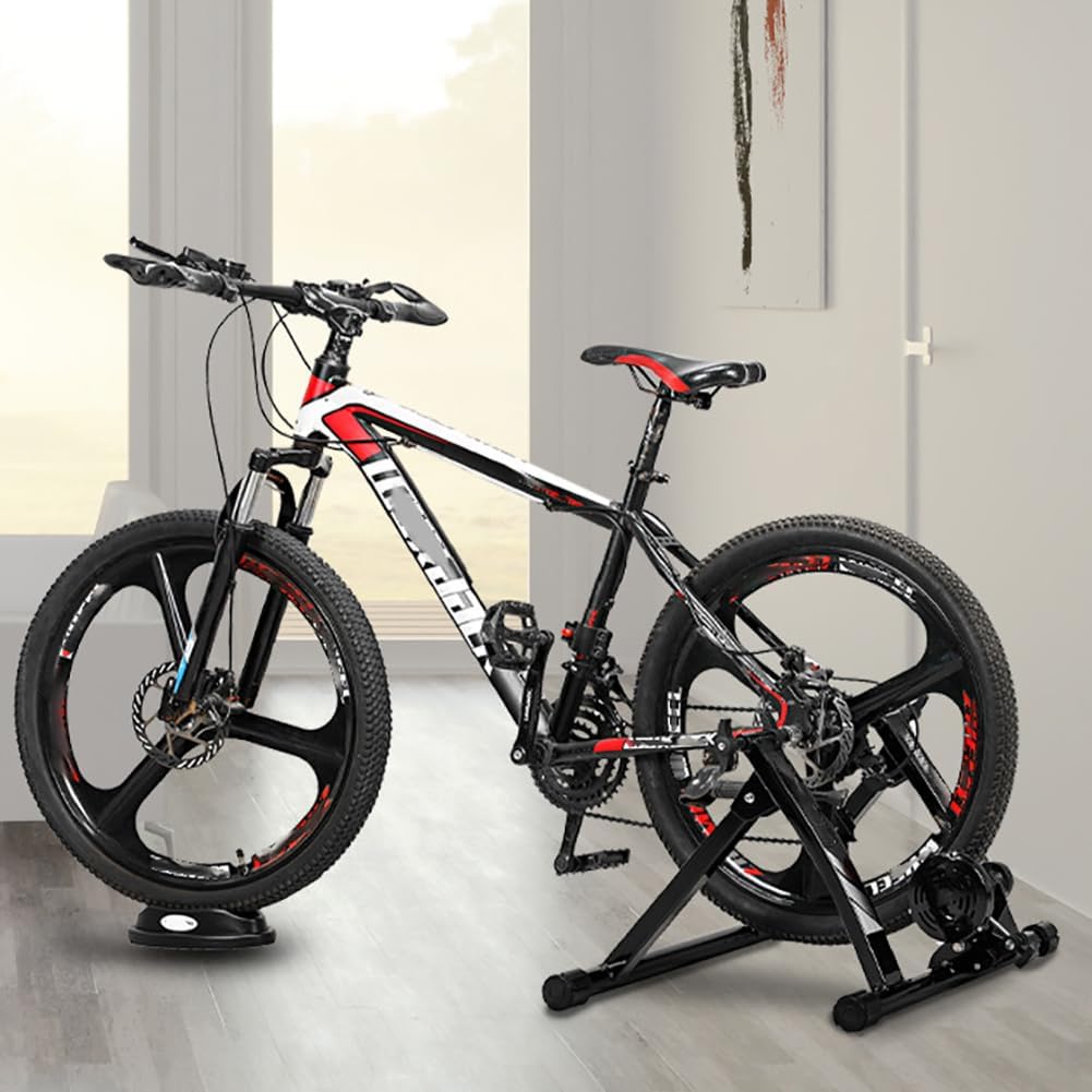 Foldable Bike Trainer for Indoor Riding, Bike Roller Stand for Bike Rally Training, Indoor Riding Cycling Exercise Stationary Bicycle Stands Trainers, Portable Indoor Aerobic Equipment
