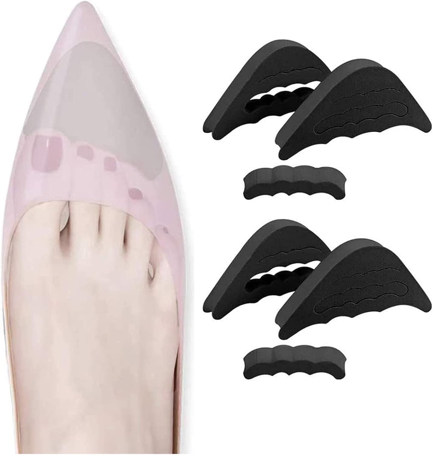 つま先 クッション 保護 カバー 2足分 4個セット ブラック 足指 サポーター 衝撃吸収 つま先 クッション 保護 カバー 2足分 4個セット ブラック 足指 サポーター 衝撃吸収