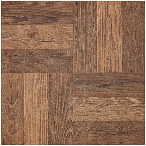 Achim Imports VFT920POVR Home Furnishings Portfolio 12x12 2.0mm Self Adhesive Vinyl Floor, Walnut Parquet, 9 Tiles/9 sq. ft Cover