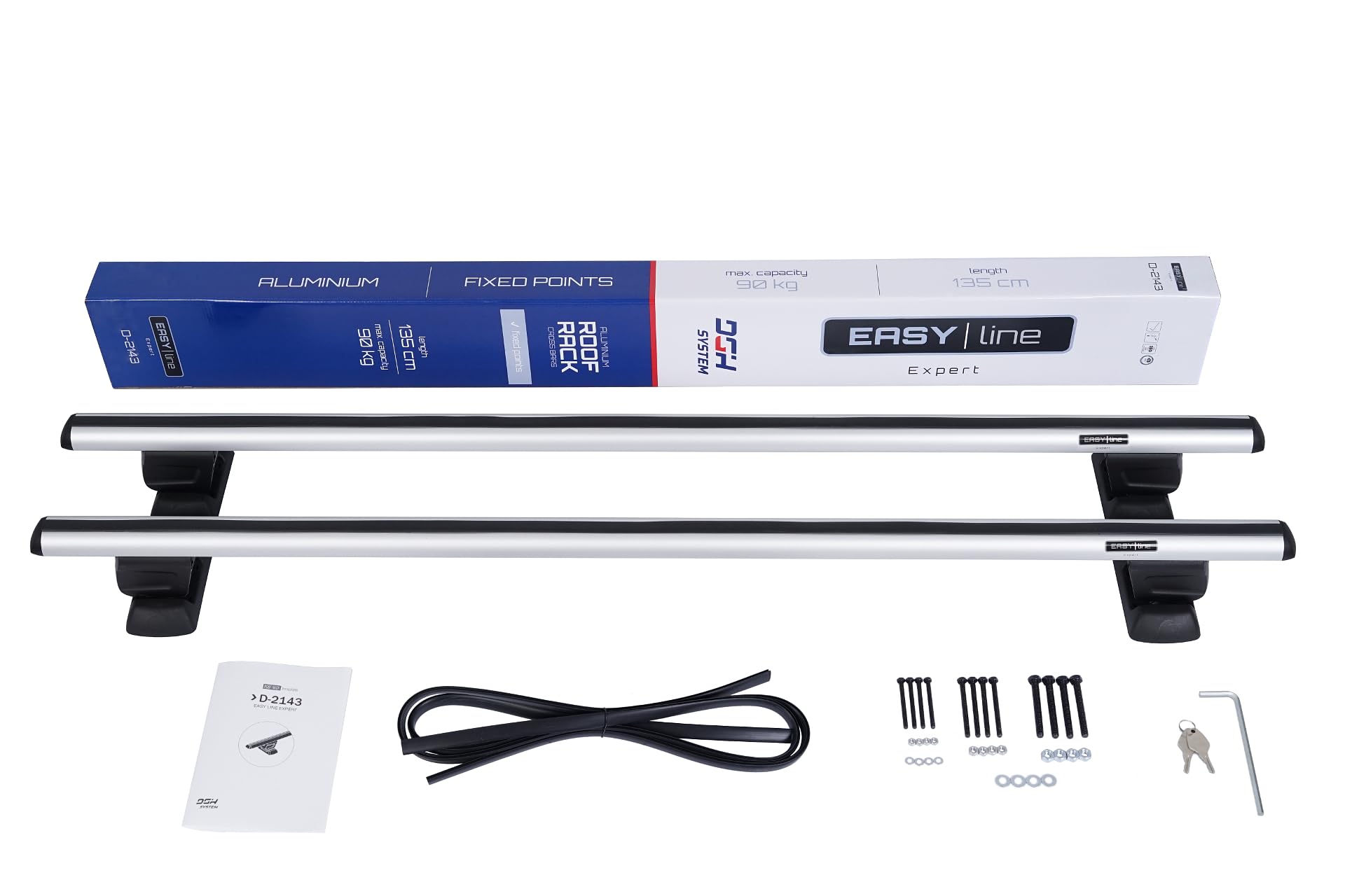 Bacas Barras de Techo Puntos Compatible con Mercedes-Benz Clase C W204 SEDÁN 2007-2014 MAX 90 kg 135 cm Aluminio