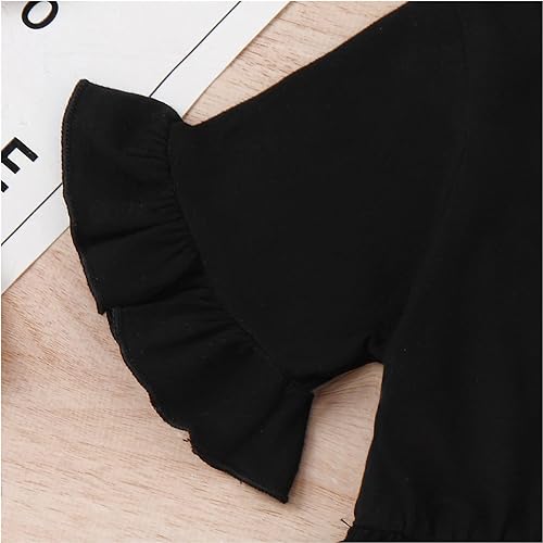 Miniatura 2 de Noubeau Ropa de bebé para niña pequeña manga con volantes estampado de vaca parte inferior acampanada 3 piezas ropa de primavera y verano