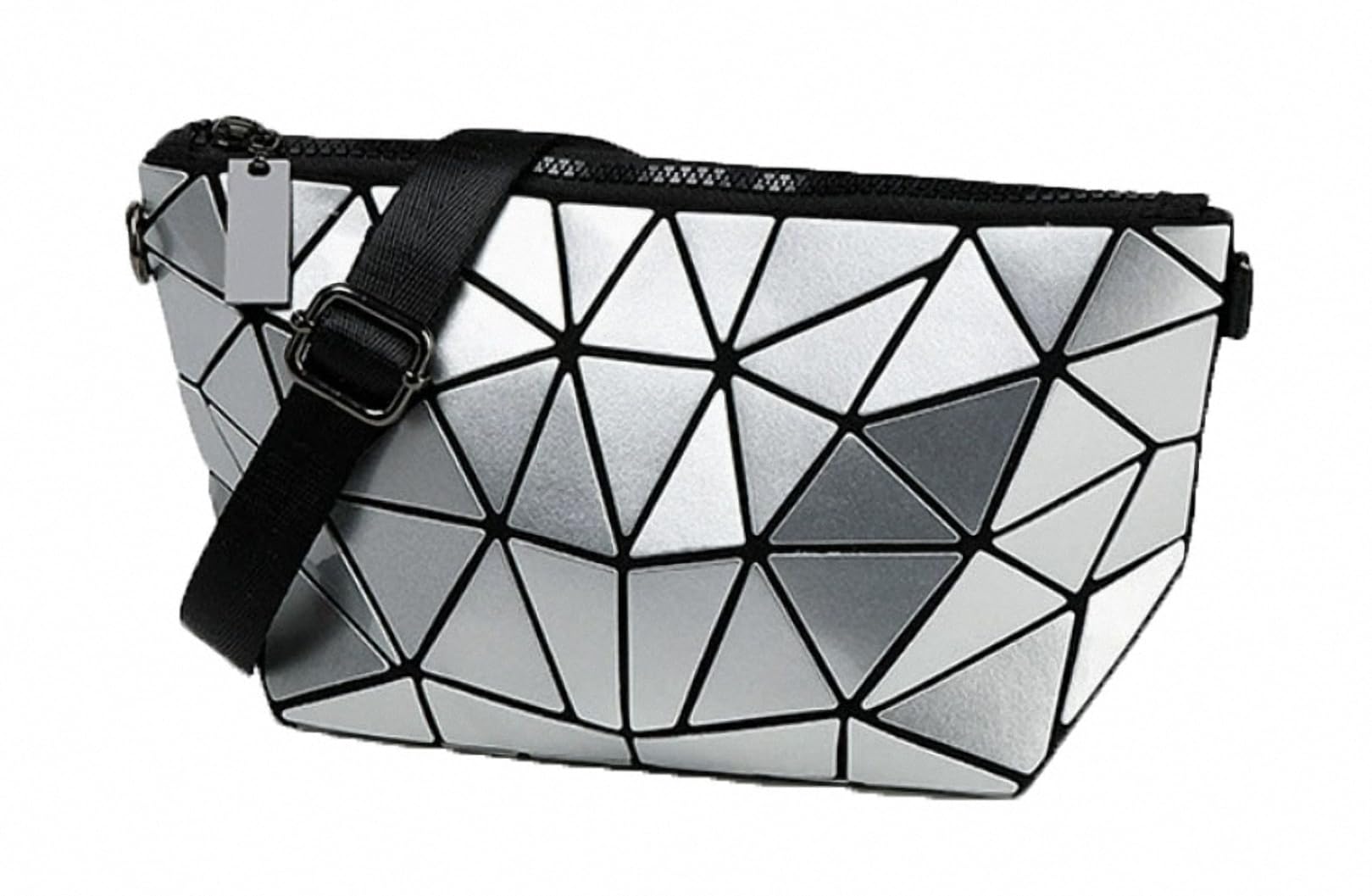 Ulalaza Geometric Lattice Luminous Purse Chain Crossbody Clutch Purses Tote Handbags Holographic for Women