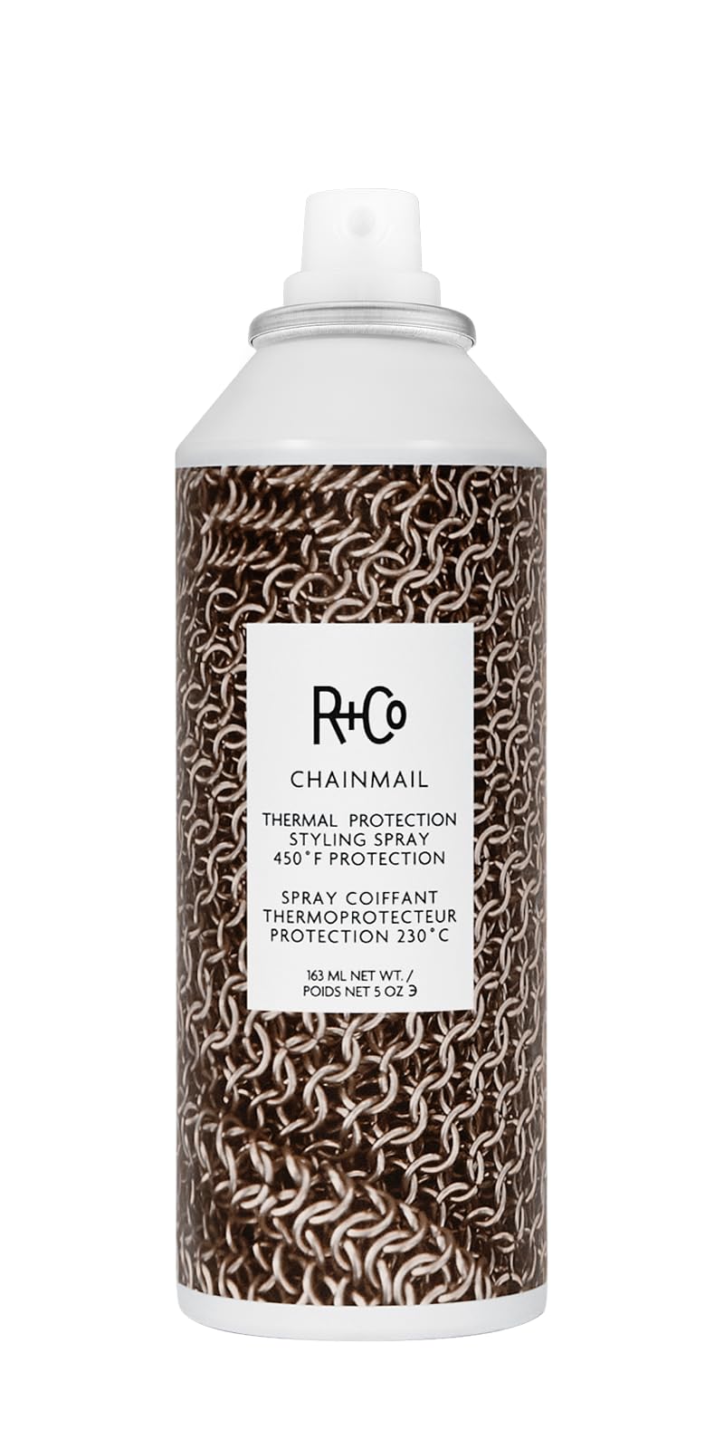 R+Co Chainmail Heat Protection Spray For Hair | Thermal Protection + Flexible Hold + Silky Shine | Vegan + Cruelty-Free