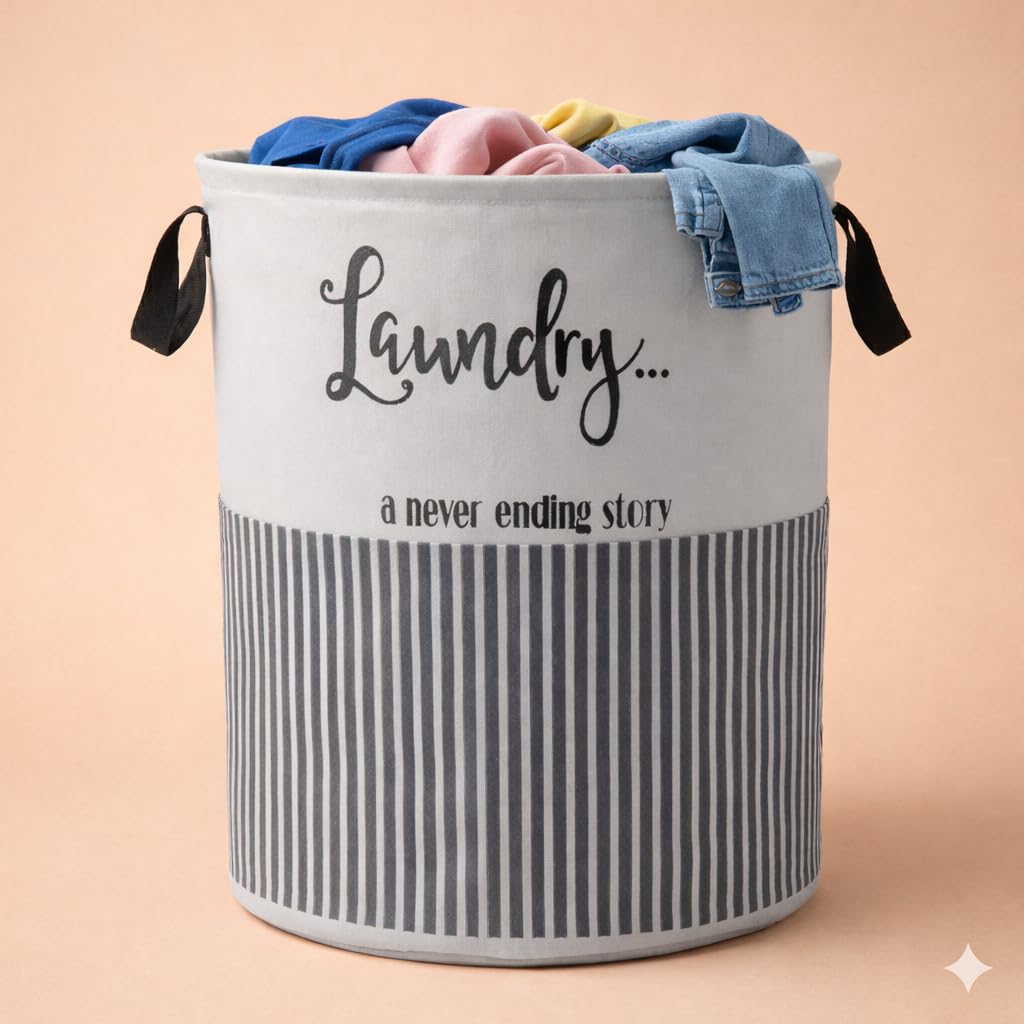 BB BACKBENCHERS Laundry Bag/Laundry Basket/Clothes Storage Box/Storage Basket/Storage Bag, 48L (Grey)