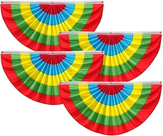 4Pack Colorful Bunting Flags Decor Birthday Party Classroom 2x4 Ft Brigh...