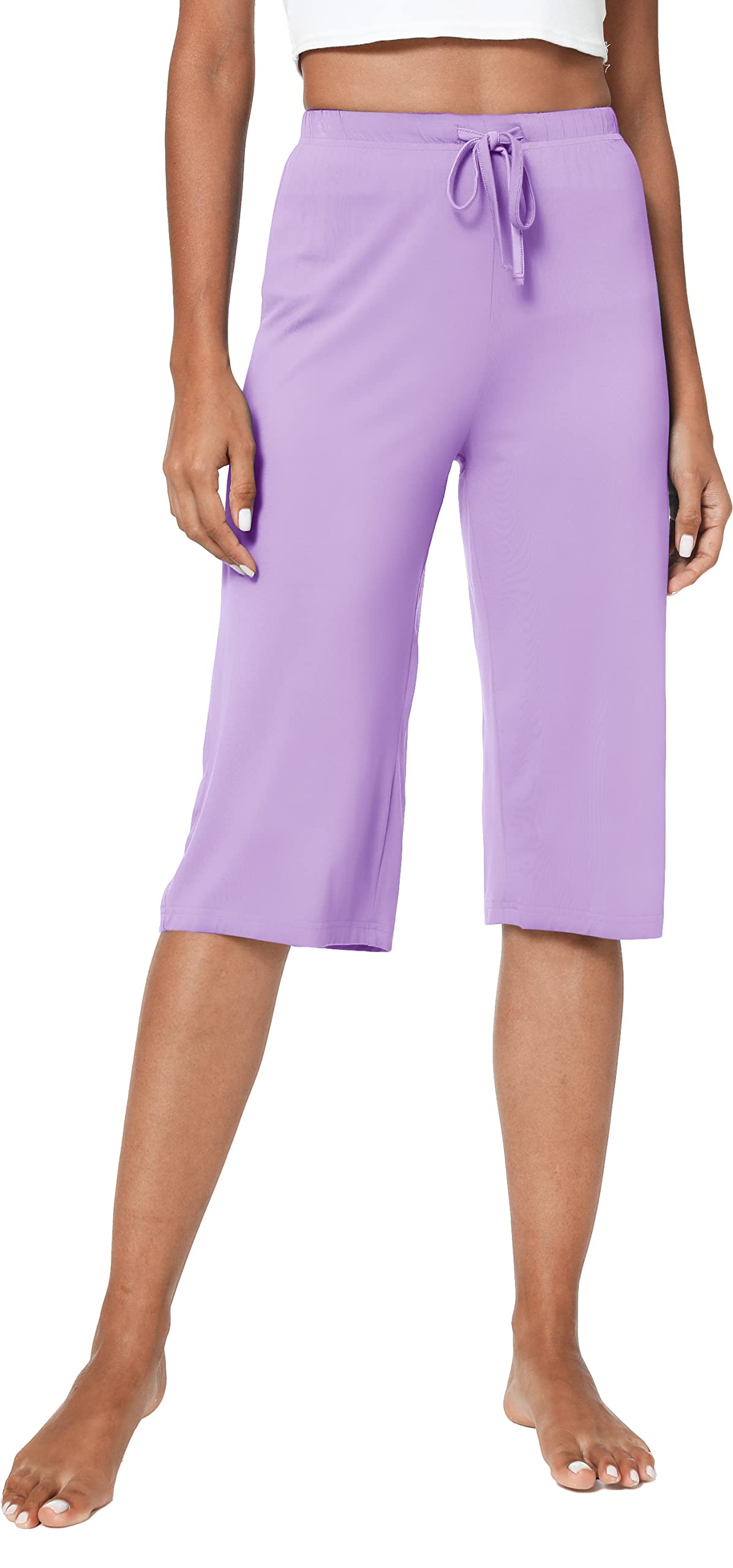 LazyCozy Capri Pajama Pants for Women - Viscose Made from Bamboo, Soft Lounge Pants Pj Bottoms Lightweight Sleepwear