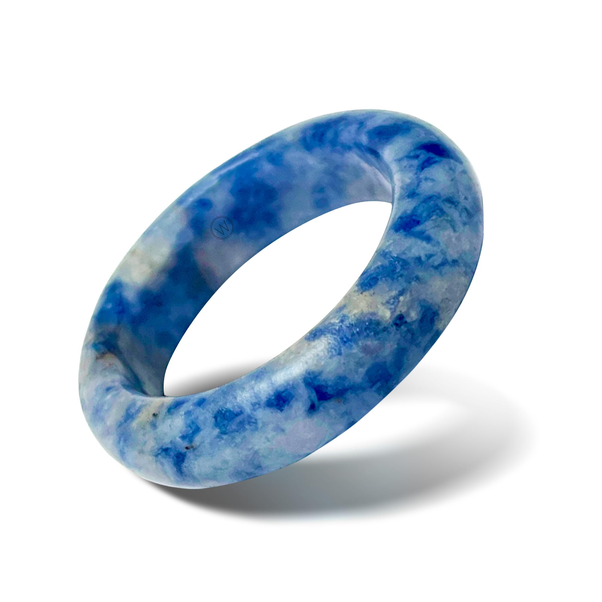 WHITESTONE JEWELRY CO. Maya Stone Ring Collection | Natural Stone Band for Women and Men | Stackable Ring | 6mm Wide