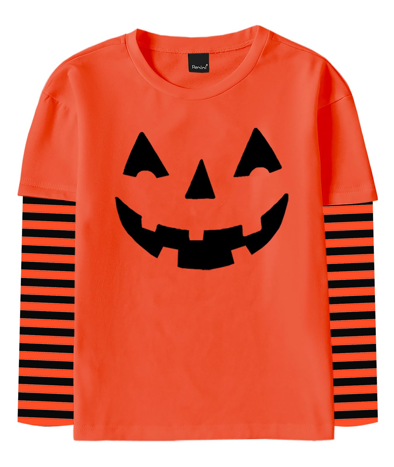 Remimi Unisex Kids Halloween Long Sleeve Shirt Holiday Stripe Shirts 2-12 Years