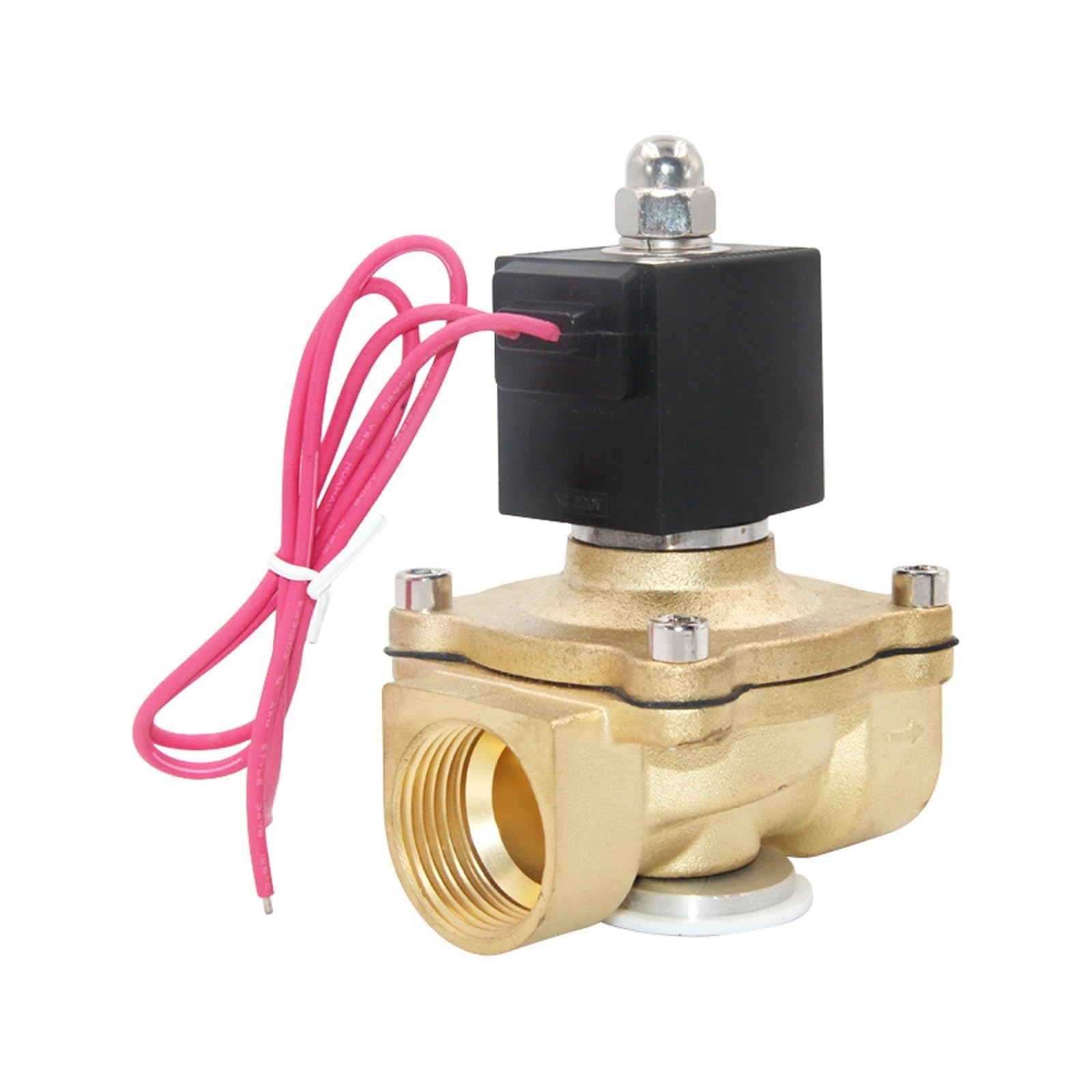 HDPHCRIUN 1" Direct Solenoid Valve IP65 Waterproof Normally Closed Brass 24V 12V 220V 110V(Npt-220vac-epdm-seal)