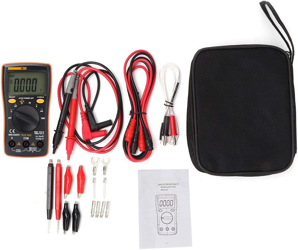 M11 Orange Display Digital Multimeter 6000 Counts Backlight AC/DC Ammeter Voltmeter Ohm Portable Meter Capacitor Transistor Tester