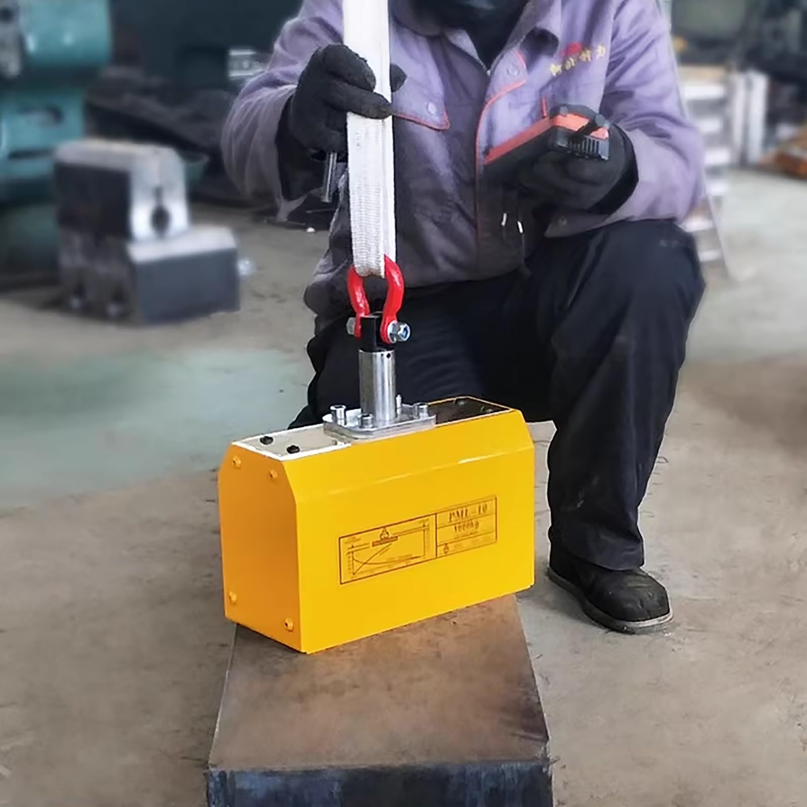 Keine manuelle Bedienung erforderlich 2200 lbs Hebemagnet, Hochleistungs-Vollautomatischer Magnetheber, for Werkstattkräne