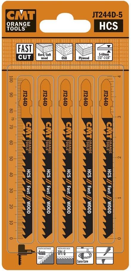 CMT Orange Tool JT244D-5 JIG SAW BLADES WOOD/COARSE CURVE