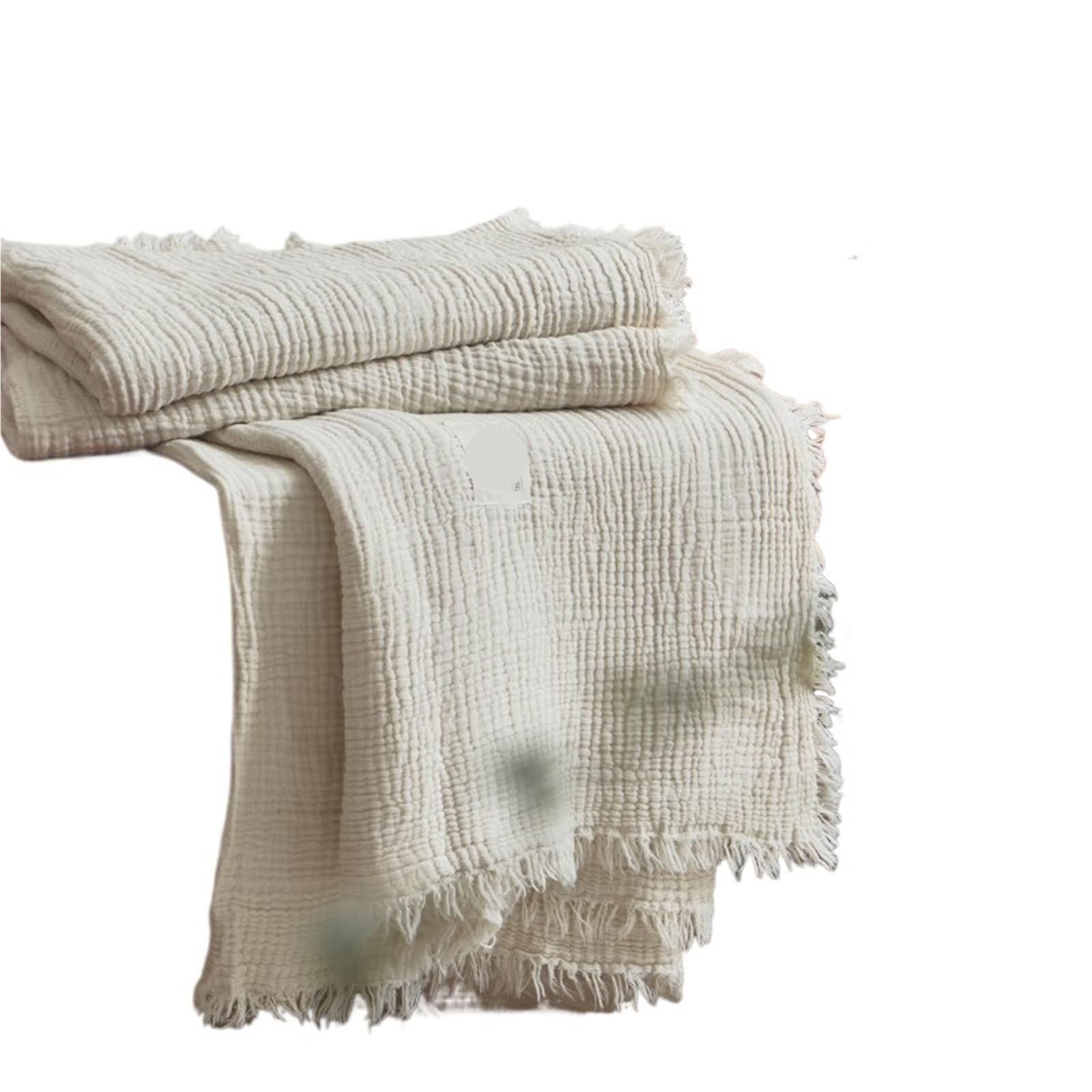 HKSDKABOP 4-Layer Muslin Gauze Throw Tassel AB Side Sofa Cover Multiple Sizes(Color6,130x170cm)