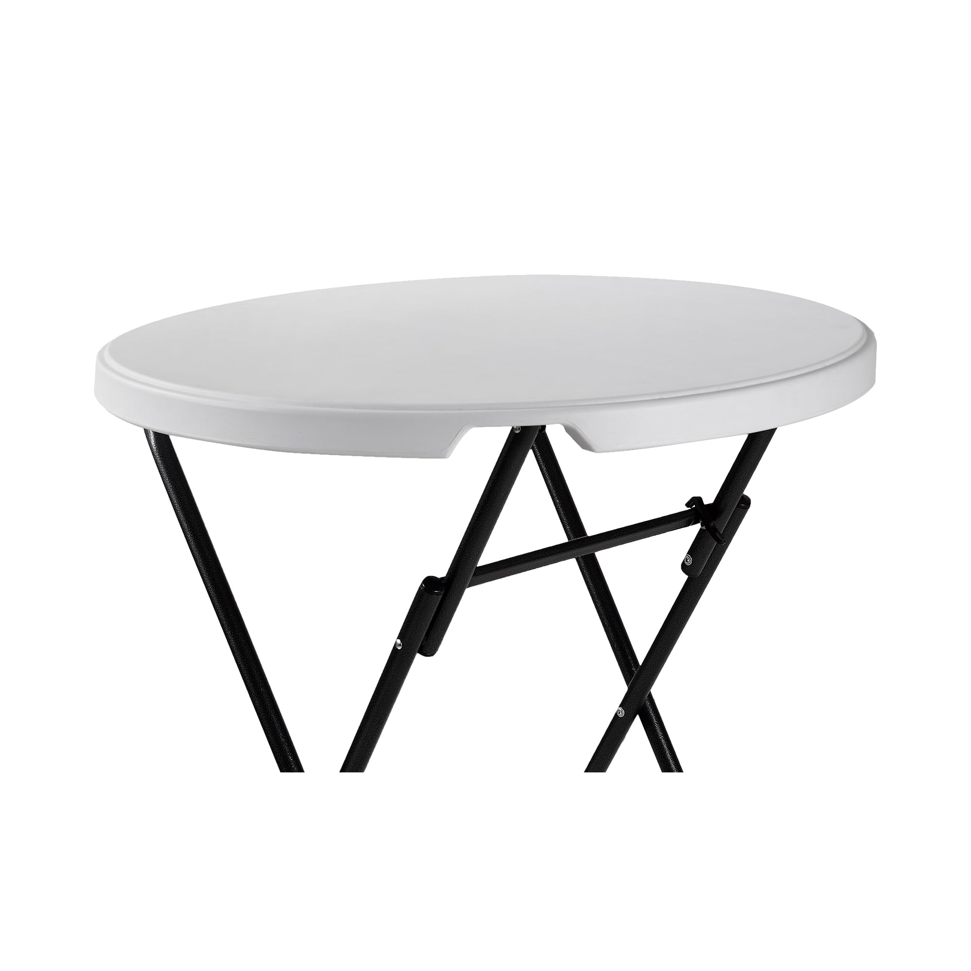 Cofan Mesa Alta Plegable Redonda de Catering | Color: Blanco | Adecuada para Interior y Exterior | Medidas: Ø 80 x 110 cm