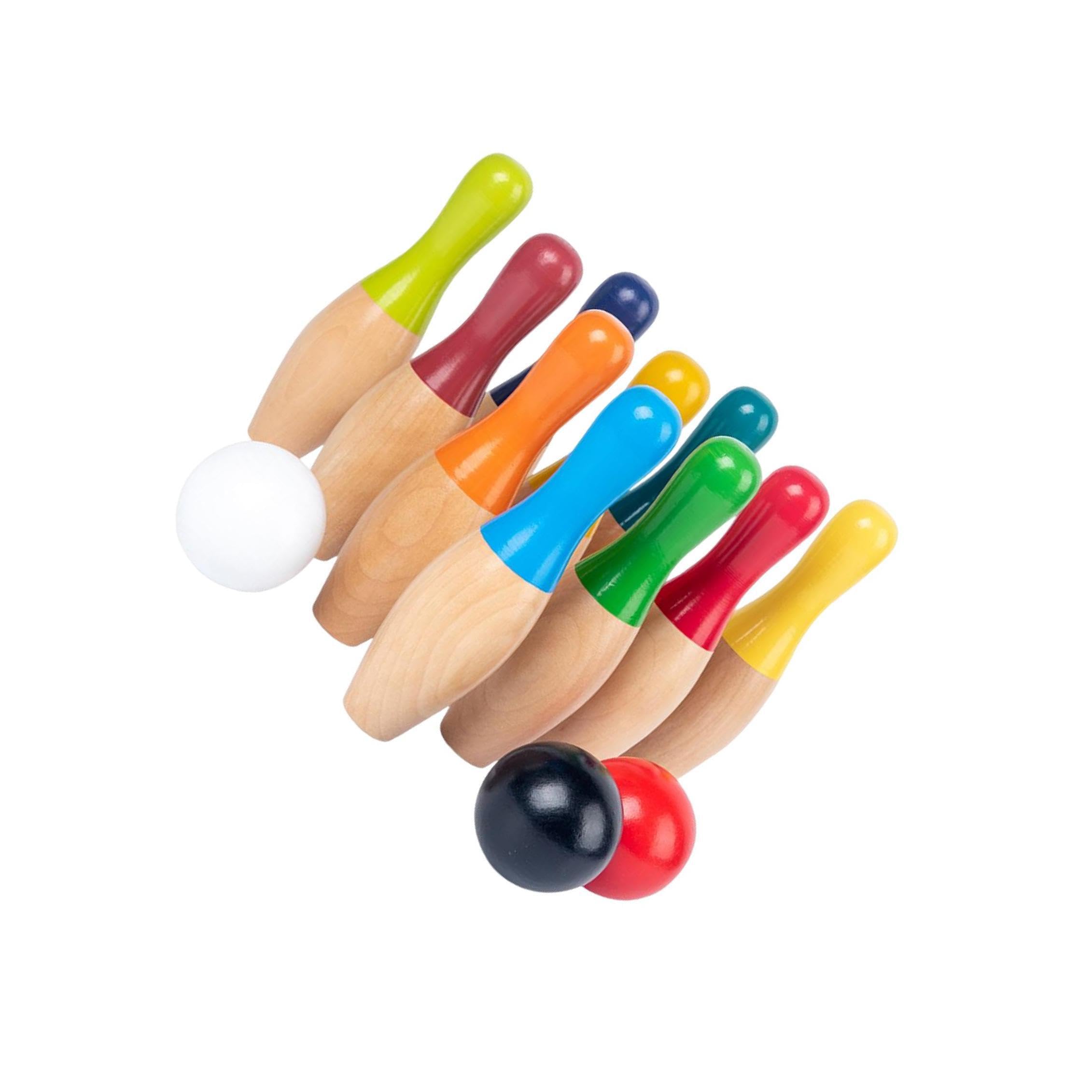 Interaktion Freizeit Familienspiel Requisite bringt Freunde mit Kleinkind Bowlingball Spiel Indoor Outdoor Spaß Kinder Bowling Set Holznadeln Ball